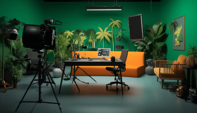 A natural green setting with soothing colors and awesome plants, providing a perfect environment for video production.